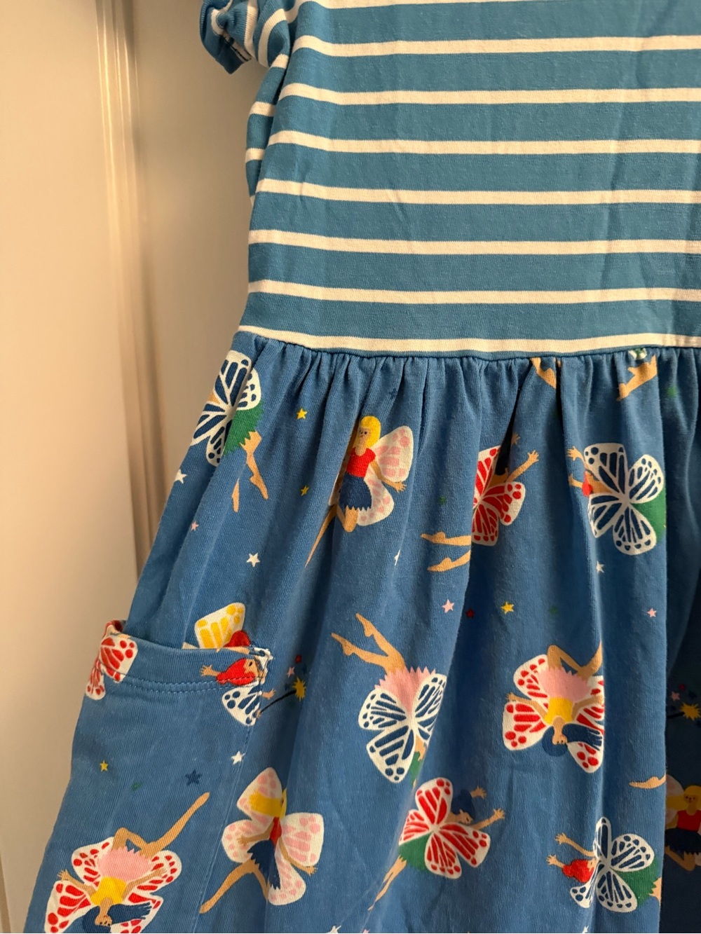 Hanna Andersson Blue Striped & Fairy Print Dress - Picture 3 of 6